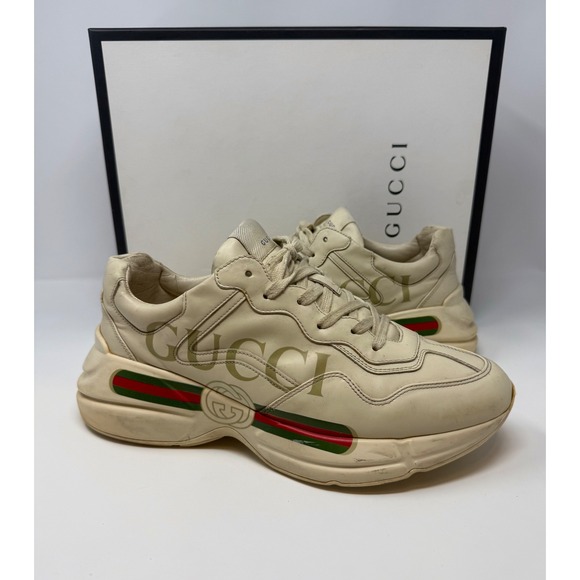 Gucci Rhyton Logo Leather Sneaker Size 9 US 8 Gucci